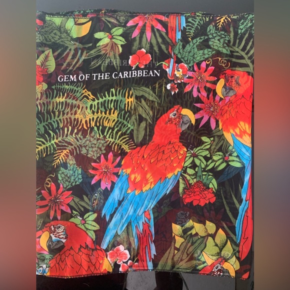 Gems of the Caribbean, Tropical Parrot palms scarf swim waist wrap - Picture 2 of 2